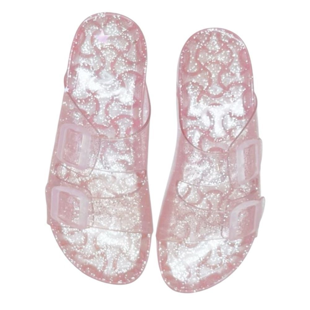 Kids MIA Youth Girls Little Jewel Footbed Sandals pink sparkles youth girls 4